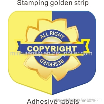 Custom Special Destructible Stickers Stamped With Golden Strips,ultra Destructible Label 